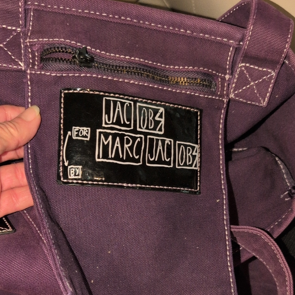 Marc Jacobs Deep Purple Tote with Black Strap - Picture 11 of 12